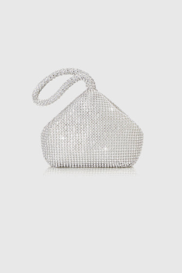 Sorrel | Crystal Rhinestone Satin Mini Bag With Zip Closure