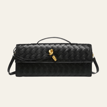Elowen | Woven Vegan Leather Clutch With Detachable Strap