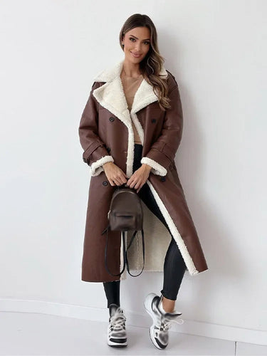 Venetia | Long Shearling Style Coat with Soft Lining