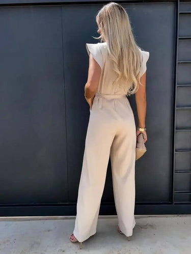 One-Shoulder Satin Jumpsuit – Floor-Length Wide-Leg Formal Jumpsuit