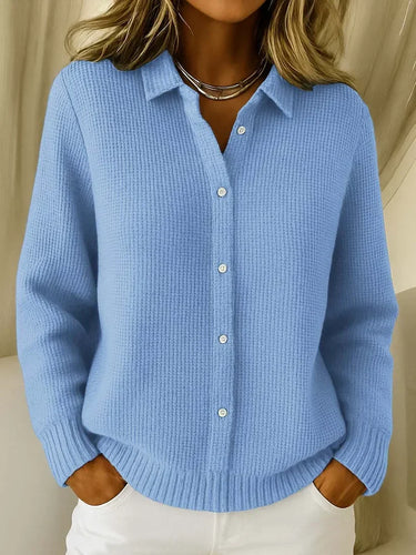 Winifred | Knitted Polo Jumper With Buttons And Long Sleeves