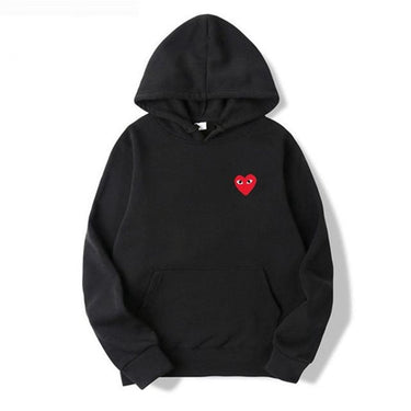 Opal | Relaxed Hoodie With Heart Print And Kangaroo Pocket