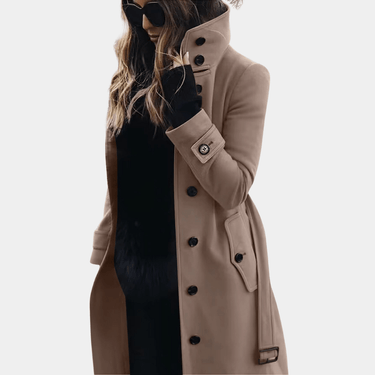Hermione | Long Jacket With Adjustable Waist And Storm Flap