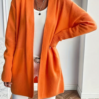 Rosemary | Long Open Front Cardigan with V Neckline