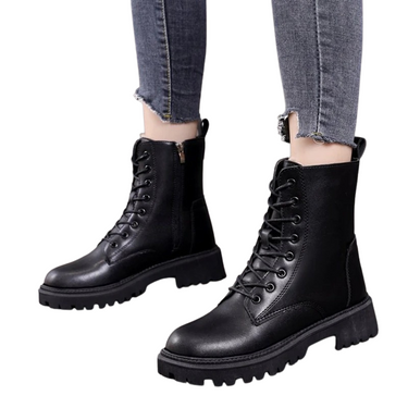 Lettice | Black Leather Boots with Non Slip Sole