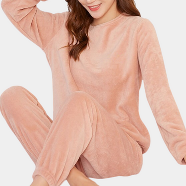 Daphne | Soft Fleece Pyjama Set With Long Sleeve Top