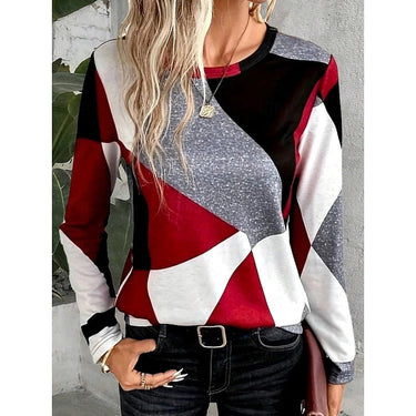Rhiannon | Colour Block Crew Neck Jumper with Long Sleeves