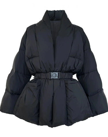 Matilda | Quilted Jacket with Belted Waist and High Collar