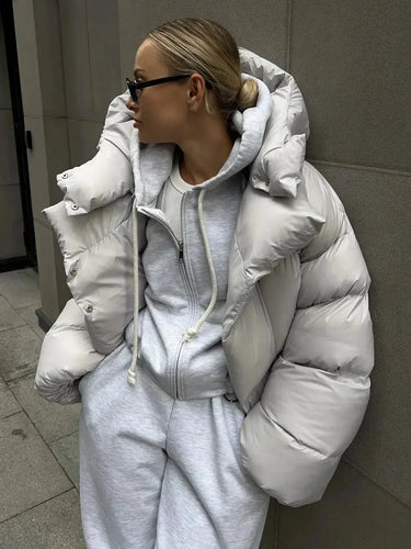 Bronwen | Oversized Quilted Jacket with High Collar