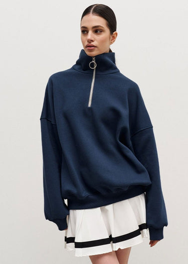 Relaxed Zip-Up Sweater – Half-Zip Casual Knit Jumper