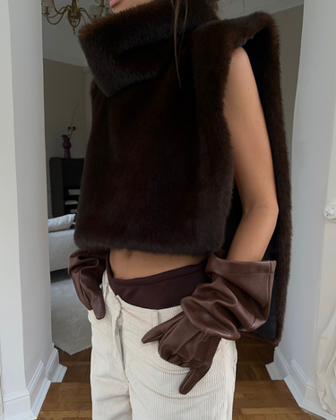 Faux Fur Turtleneck Vest – Plush Sculptural Winter Gilet