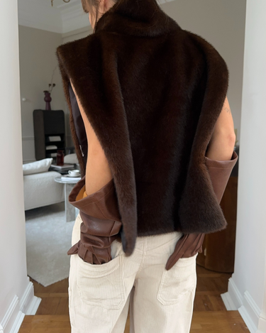 Faux Fur Turtleneck Vest – Plush Sculptural Winter Gilet