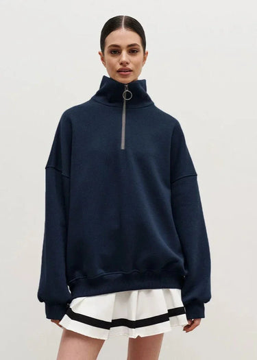 Relaxed Zip-Up Sweater – Half-Zip Casual Knit Jumper