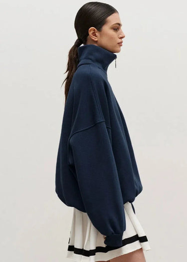 Relaxed Zip-Up Sweater – Half-Zip Casual Knit Jumper