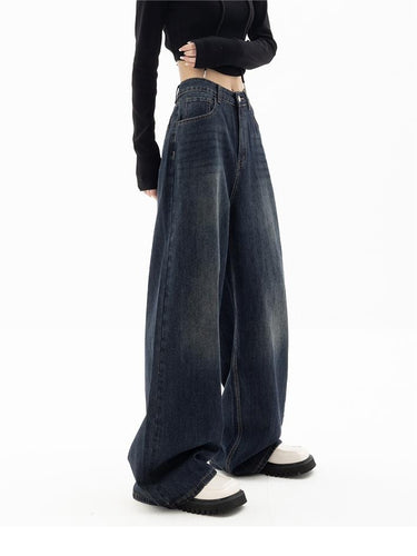 Vintage Baggy Boyfriend Jeans – Relaxed 90s Wash Denim Jeans