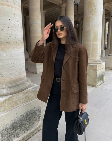 Faux Suede Blazer – Transeasonal Tailored Jacket