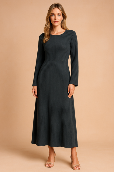 Soft Knit Puff Sleeve Long Sleeve Sweater Mini Dress