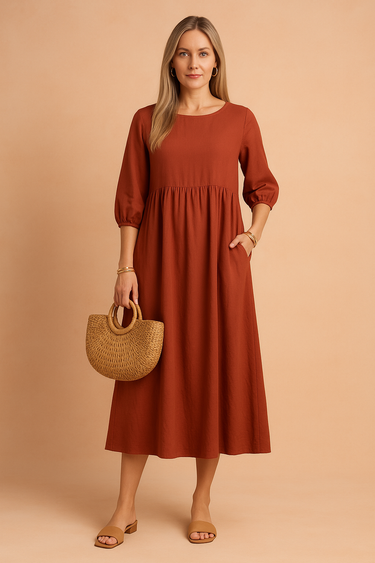 Pretty V-Neck Sleeveless Tiered Hem Midi Summer Dress