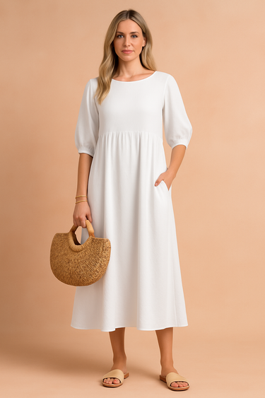 Pretty V-Neck Sleeveless Tiered Hem Midi Summer Dress