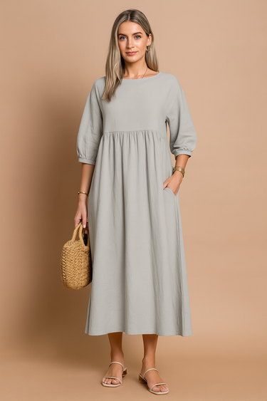 Pretty V-Neck Sleeveless Tiered Hem Midi Summer Dress