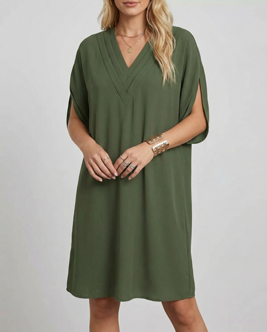 Summer Dress – Elegant V-Neck Multi-Layered Casual Outfit
