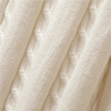Ivory Knit Winter Set – Ribbed Sweater, Trousers and Padded Vest