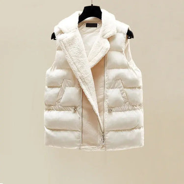 Ivory Knit Winter Set – Ribbed Sweater, Trousers and Padded Vest