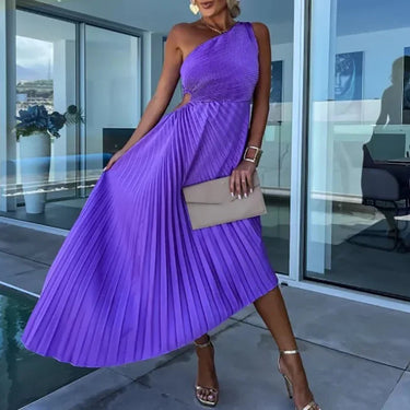 Asymmetric Elegance Dress – Chic One Shoulder Design