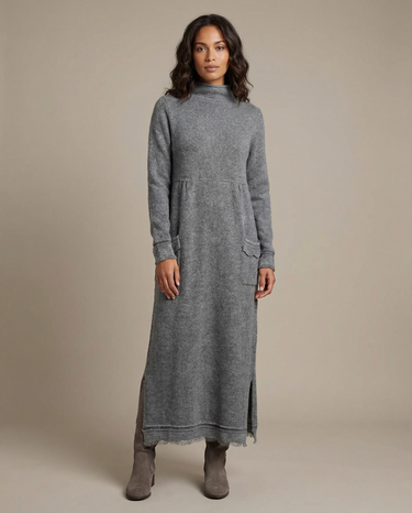 Autumn Maxi Dress – Elegant Loose Fit Hoodie for Cozy Fall Gatherings