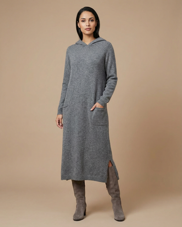 Autumn Maxi Dress – Elegant Loose Fit Hoodie for Cozy Fall Gatherings