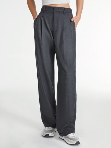 Straight-Leg Tailored Trousers – Pleated Dress Trousers for Women