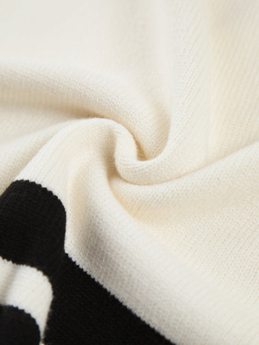 Striped Mock Neck Sweater – Oversized Knit Jumper