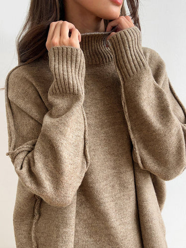 Turtleneck Knit Lounge Set – Slouchy Sweater and Wide-Leg Trousers