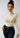 Crossover Long Sleeve Top – Ruched Waist Stretch Fitted Top