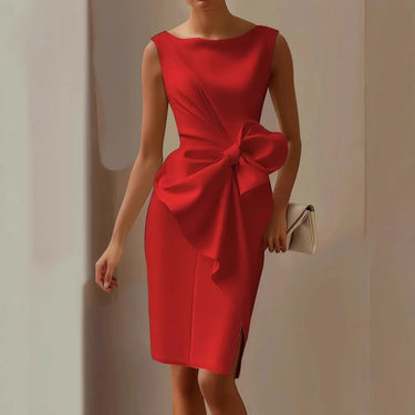 Bow Dress – Elegant Sleeveless Evening Party Dress for Women