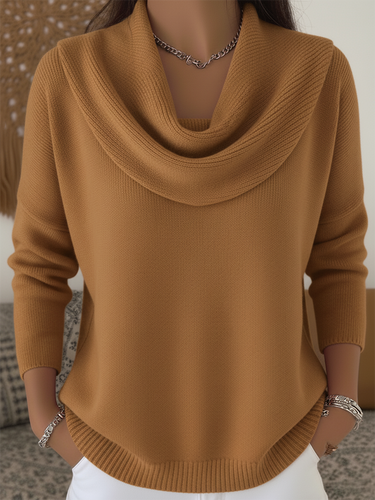 Cowl Neck Knit Sweater – Cosy Pullover Jumper
