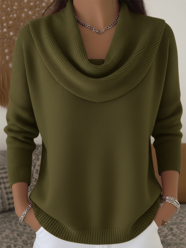 Cowl Neck Knit Sweater – Cosy Pullover Jumper