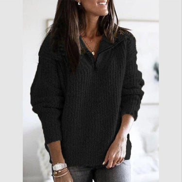 Ribbed Zip-Up Sweater – Cosy Fitted Knit Jumper