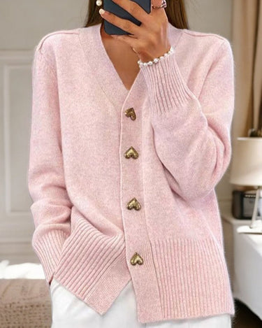 V-Neck Cardigan Sweater – Soft Knit Button Front Cardi