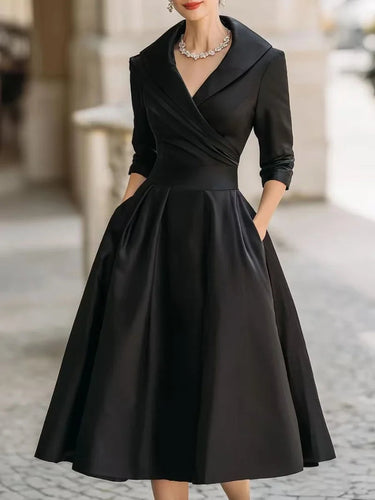 Chic A-Line Dress – Stylish Lapel Design for Effortless Summer Elegance