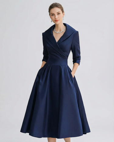 Chic A-Line Dress – Stylish Lapel Design for Effortless Summer Elegance