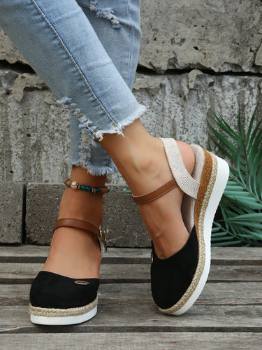 Comfortable Espadrilles Sandals – Suede Wedge Warm-Weather Sandal