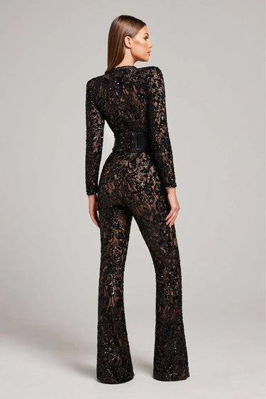 White Lace Jumpsuit – Floral Sheer Wide-Leg Occasion Jumpsuit
