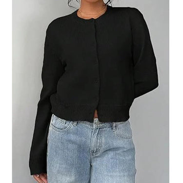 Classic Open-Front Cardigan – Pastel Knit Button Cardi