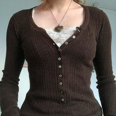 Slim Fit Knit Long Sleeve Top – Ribbed V-Neck Stretch Pullover