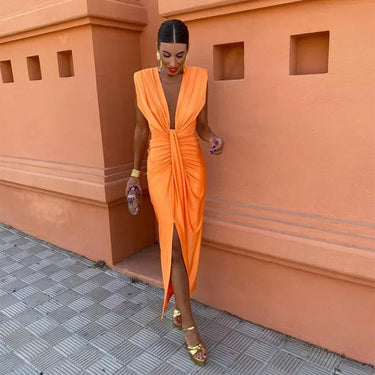 Pleated Maxi Dress – Flowing Elegant Wedding Guest Party Dress