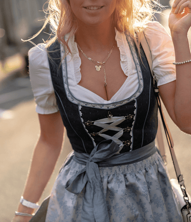 Women's Elegant Dirndl Dress Set With Apron And Blouse