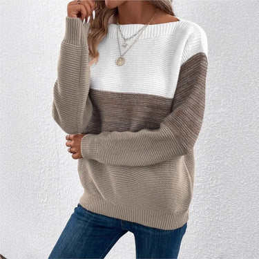 Three-Colour Patchwork Sweater – Colourblock Knit Jumper