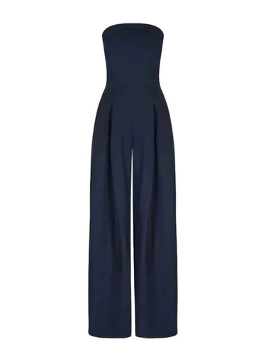 Navy Strapless Jumpsuit – Wide-Leg Formal Occasion Jumpsuit