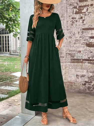 Black Sheer Dress – Flattering O-Neck Design for Effortless Summer Style